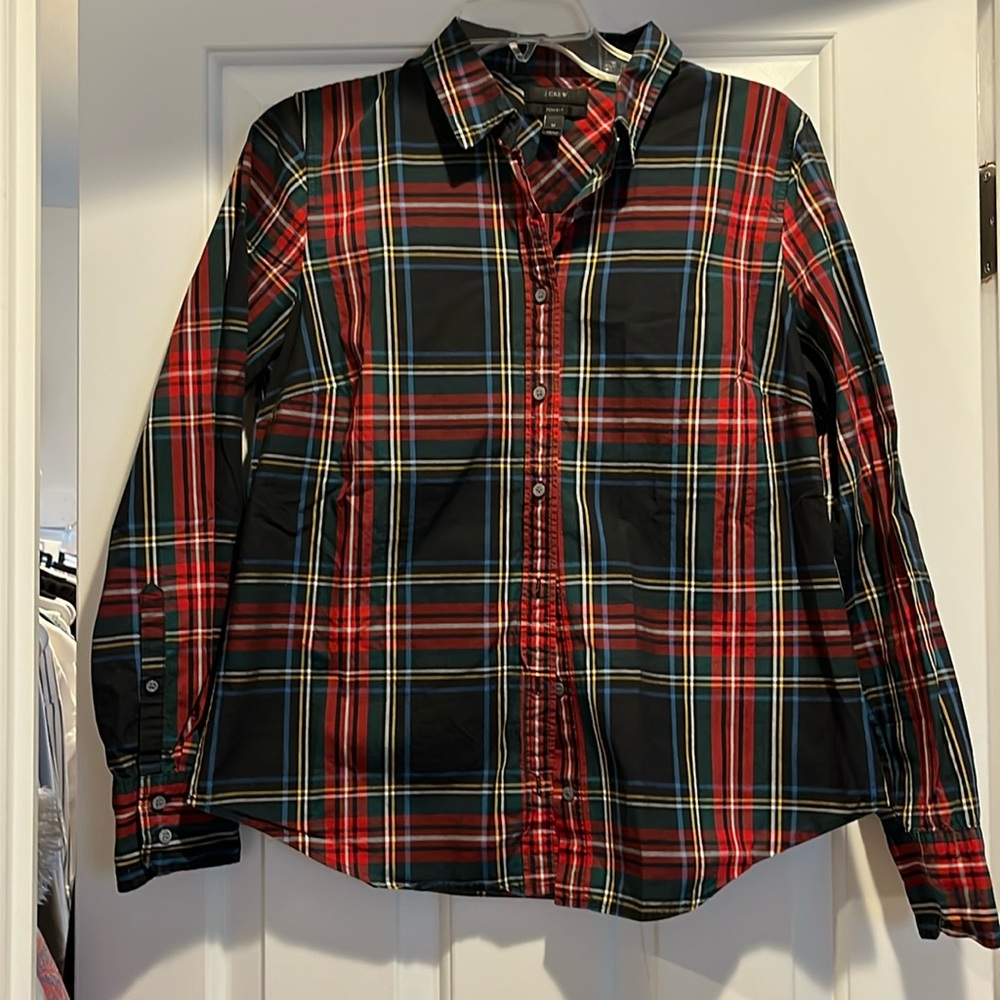 JCrew perfect tartan button down shirt